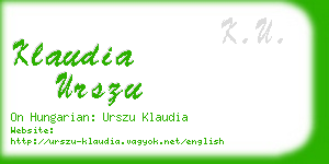 klaudia urszu business card
